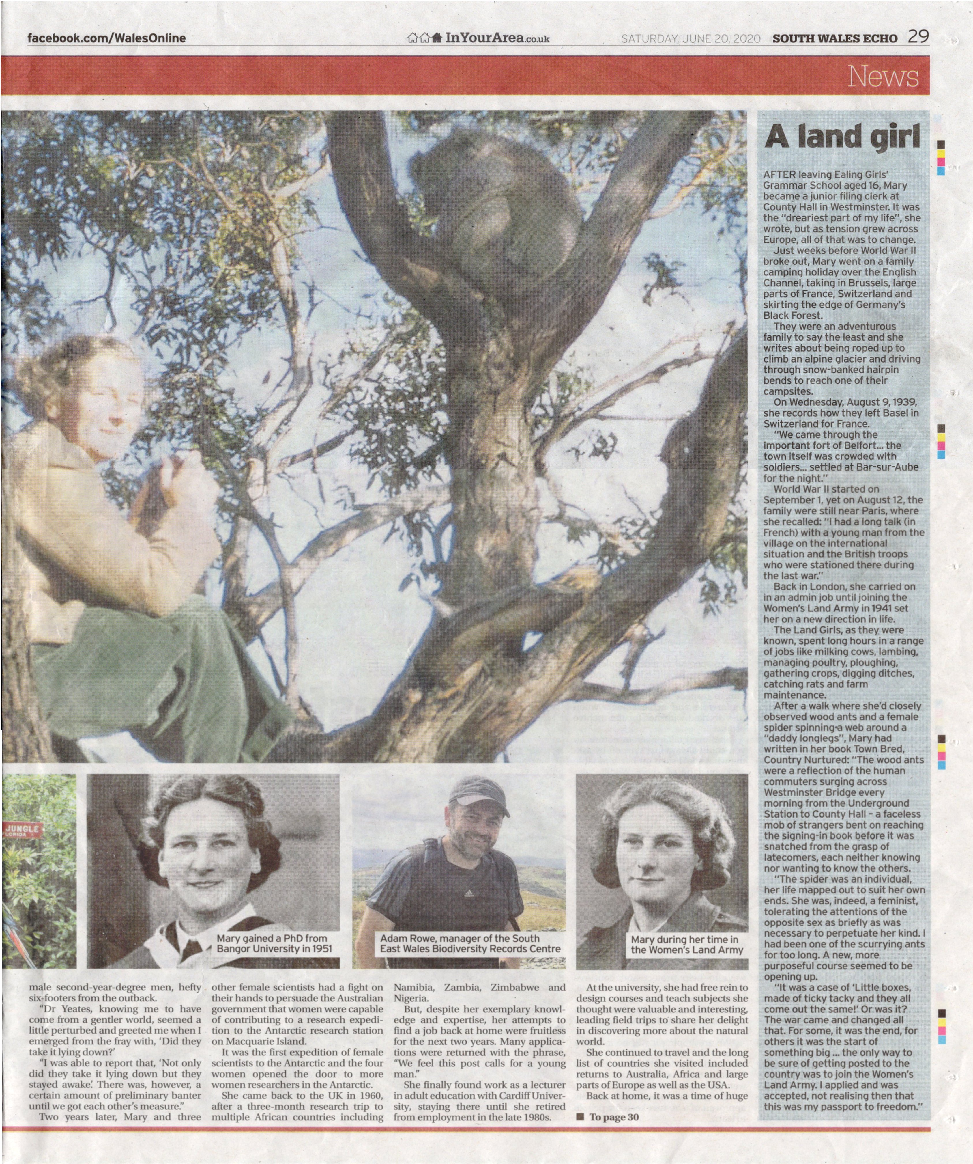 Mary Gillham Archive ~ South Wales Echo June 2020