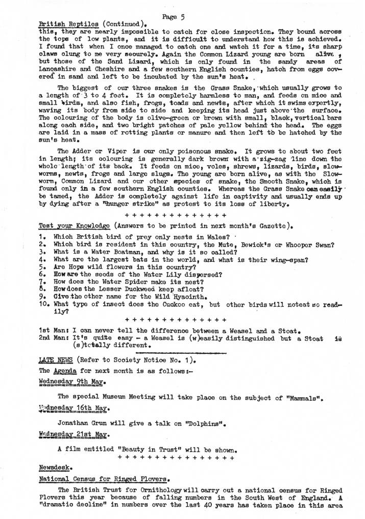 Gazette No. 5
April 1973