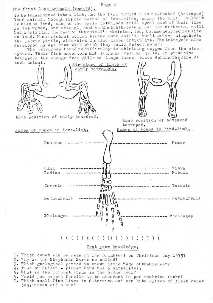 Natural History Gazette
No. 8 December 1973