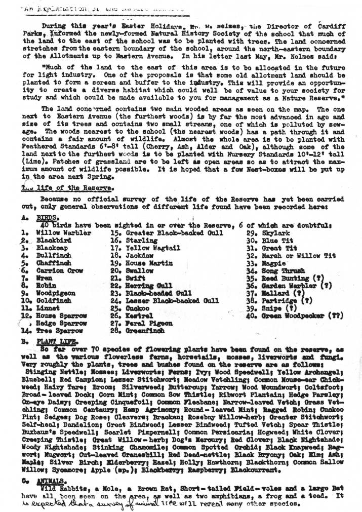 Introduction to the Nature Reserve
October 1973