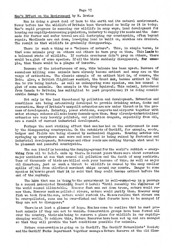 Natural History Gazette
No. 10 July 1974