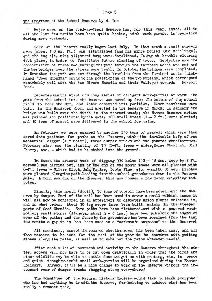 Natural History Gazette
No. 9 March 1974