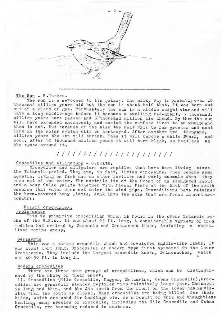Natural History Gazette
No. 12 November 1974
