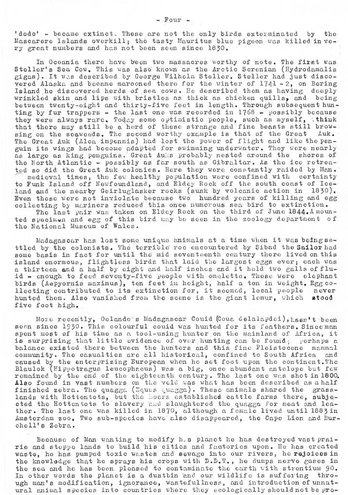 Natural History Gazette
No. 14 February 1975