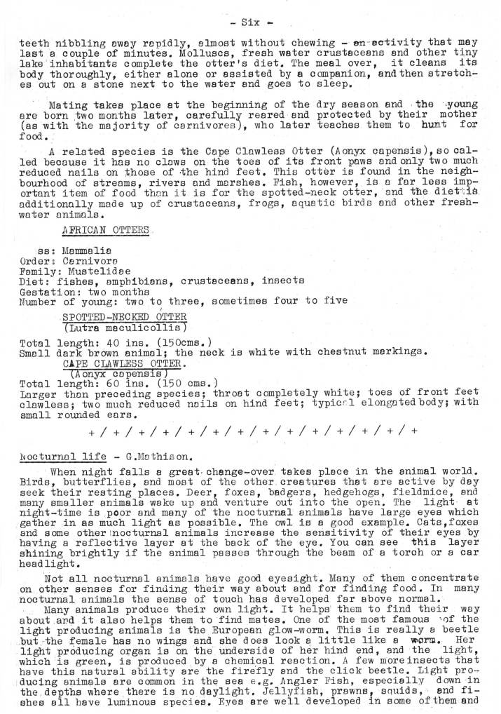 Natural History Gazette
No. 14 February 1975