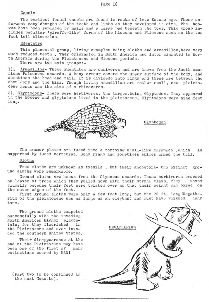 Natural History Gazette
No. 17 July 1975