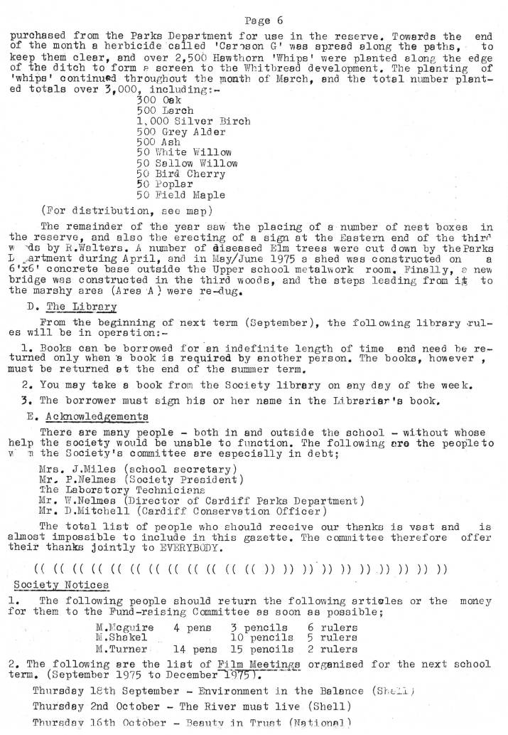 Natural History Gazette
No. 17 July 1975