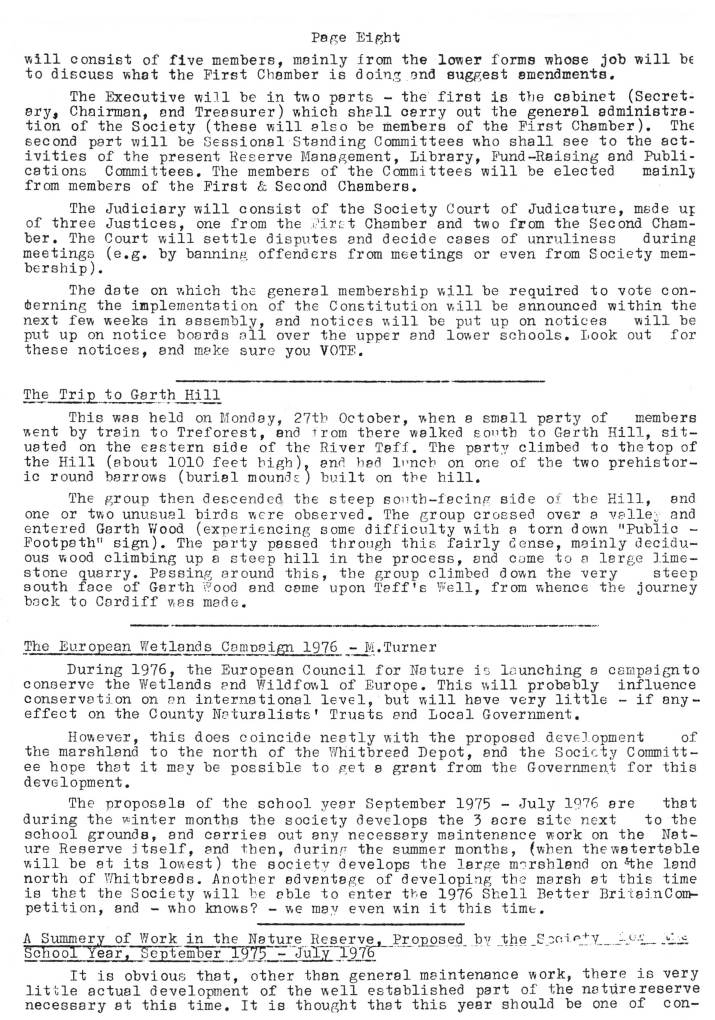 Natural History Gazette
No. 18 November 1975