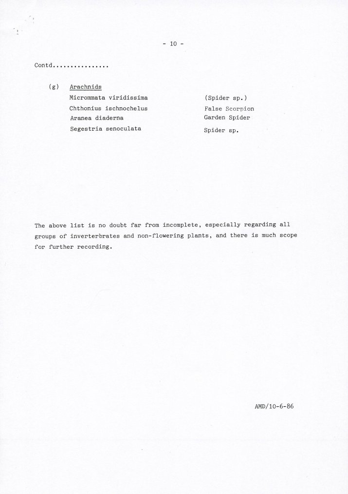 Species List 1973/1986 1992 page 10