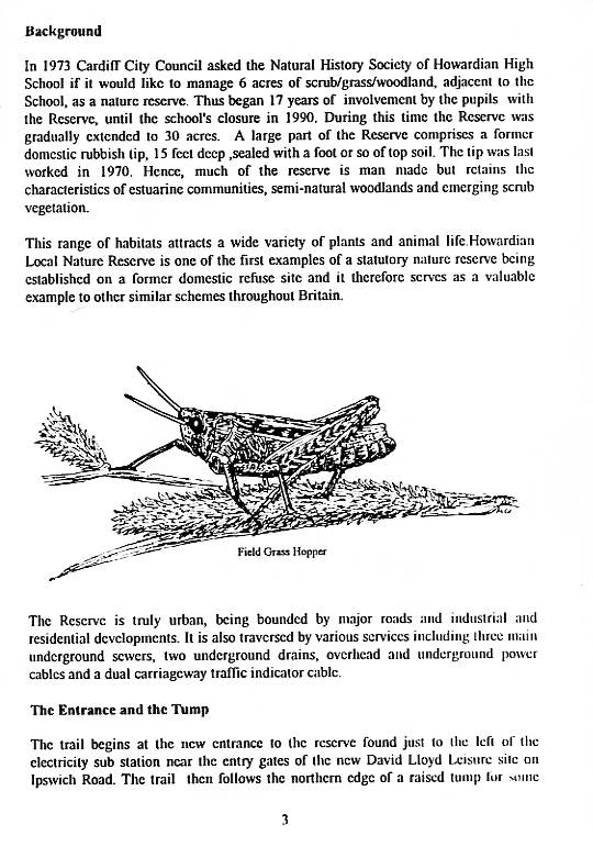 Howardian Local Nature Reserve
  Nature Trail Booklet 1996 (English)
  The Entrance and the Tump