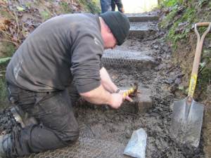 Howardian Local Nature Reserve  Chippings & stone dust spread Hammond Way entrance April 2012