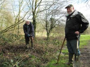 Howardian Local Nature Reserve&#010 Digging out drainage ditch
