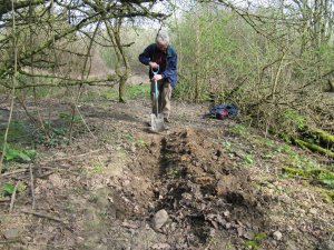 Howardian Local Nature Reserve&#010 Digging out the channel