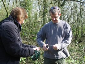 Howardian Local Nature Reserve
  Cutting wire for dormouse box